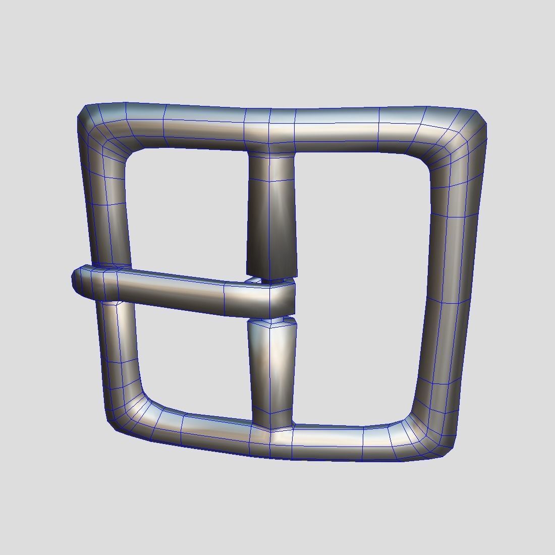 Buckle 2 metal belt Low-poly 3D model_1