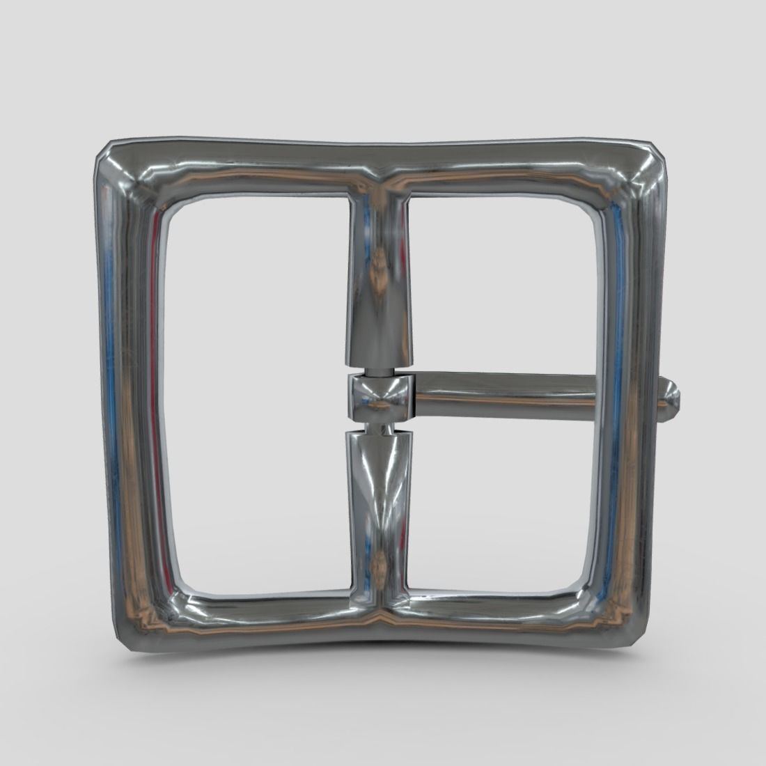 Buckle 2 metal belt Low-poly 3D model_8