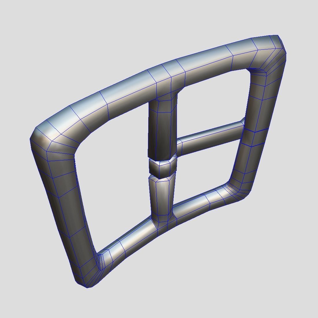 Buckle 2 metal belt Low-poly 3D model_7