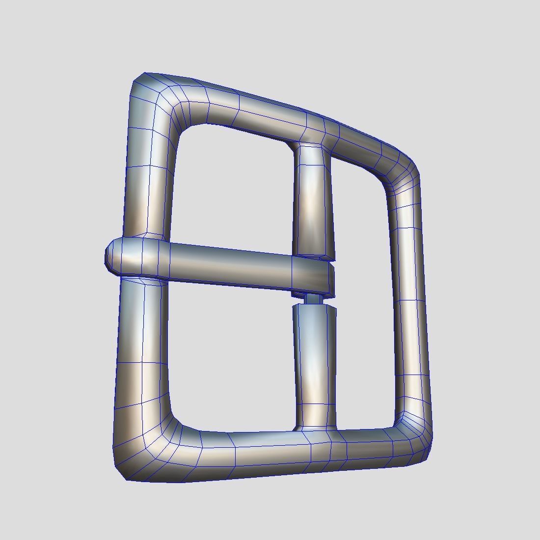 Buckle 2 metal belt Low-poly 3D model_12