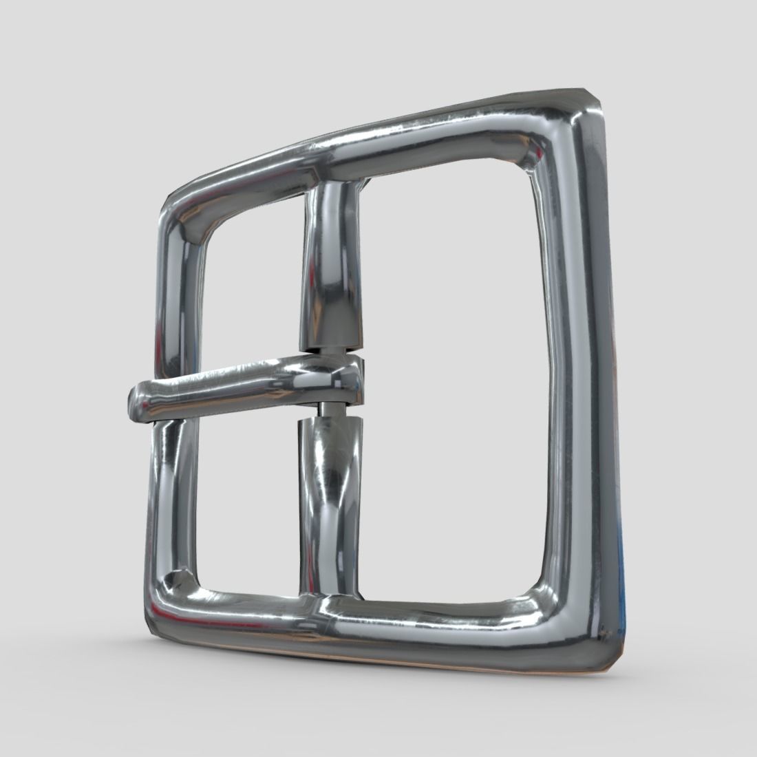 Buckle 2 metal belt Low-poly 3D model_13