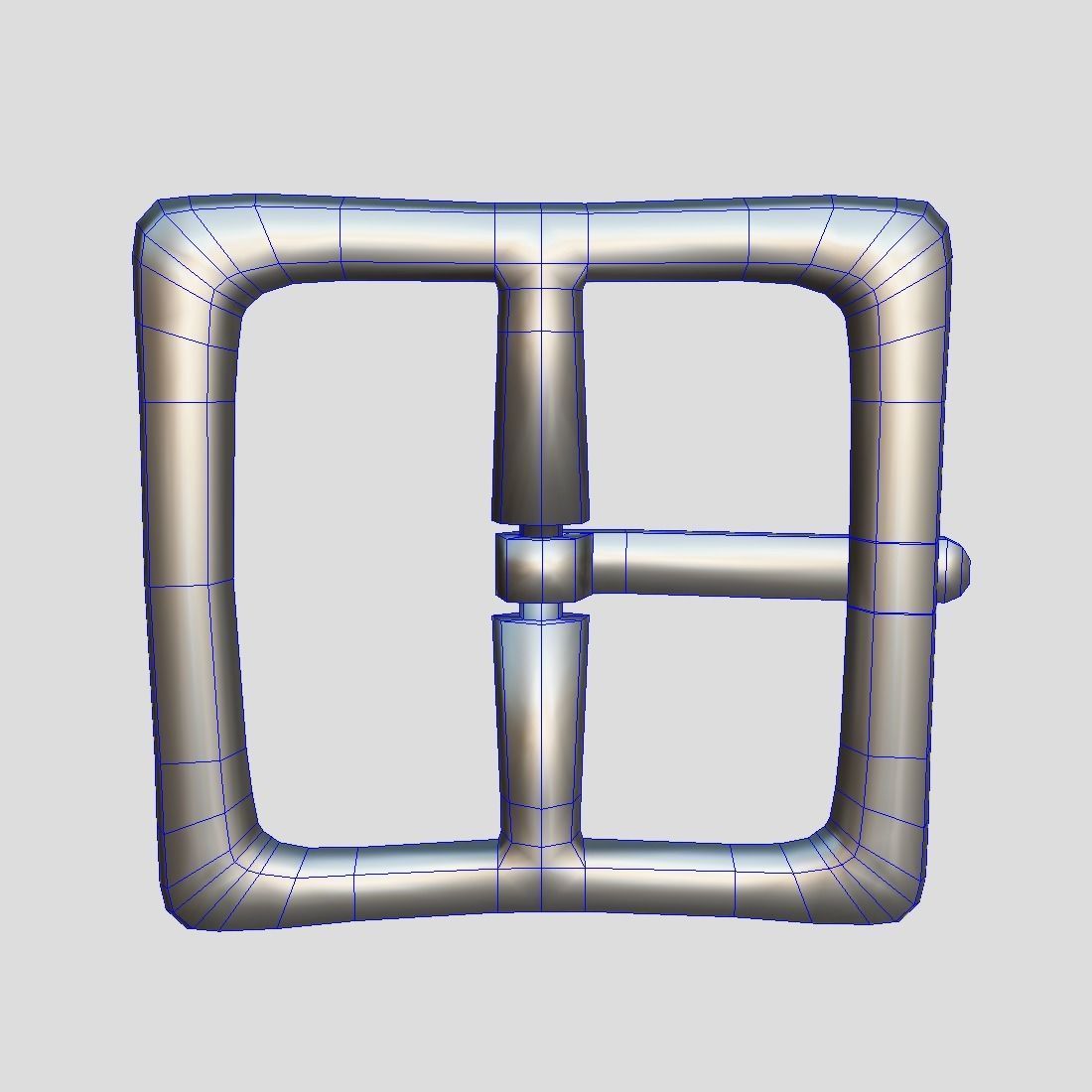 Buckle 2 metal belt Low-poly 3D model_9