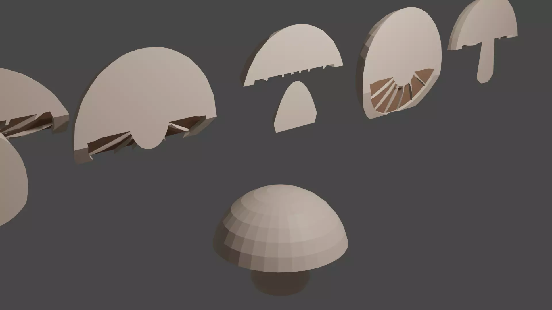 sliced and slice-able mushroom Free 3D model_0