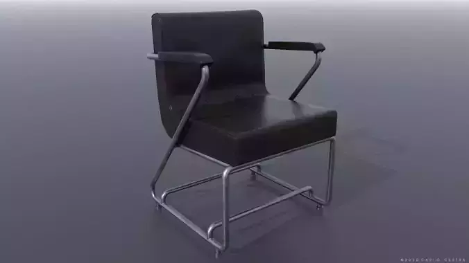 VINTAGE 40s LEATHER CHAIR