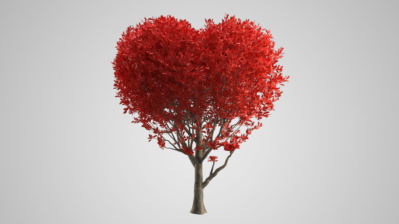 Valentine Heart Animated Tree 3D model_1