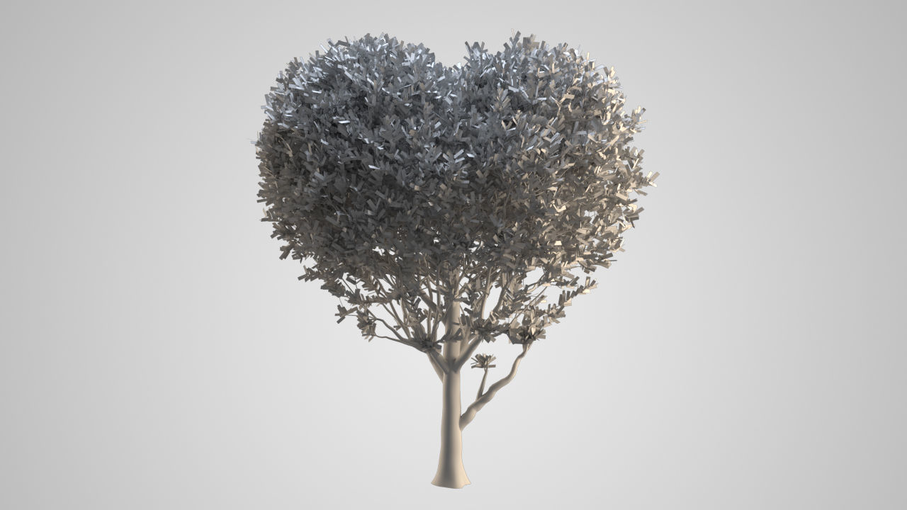Valentine Heart Animated Tree 3D model_3