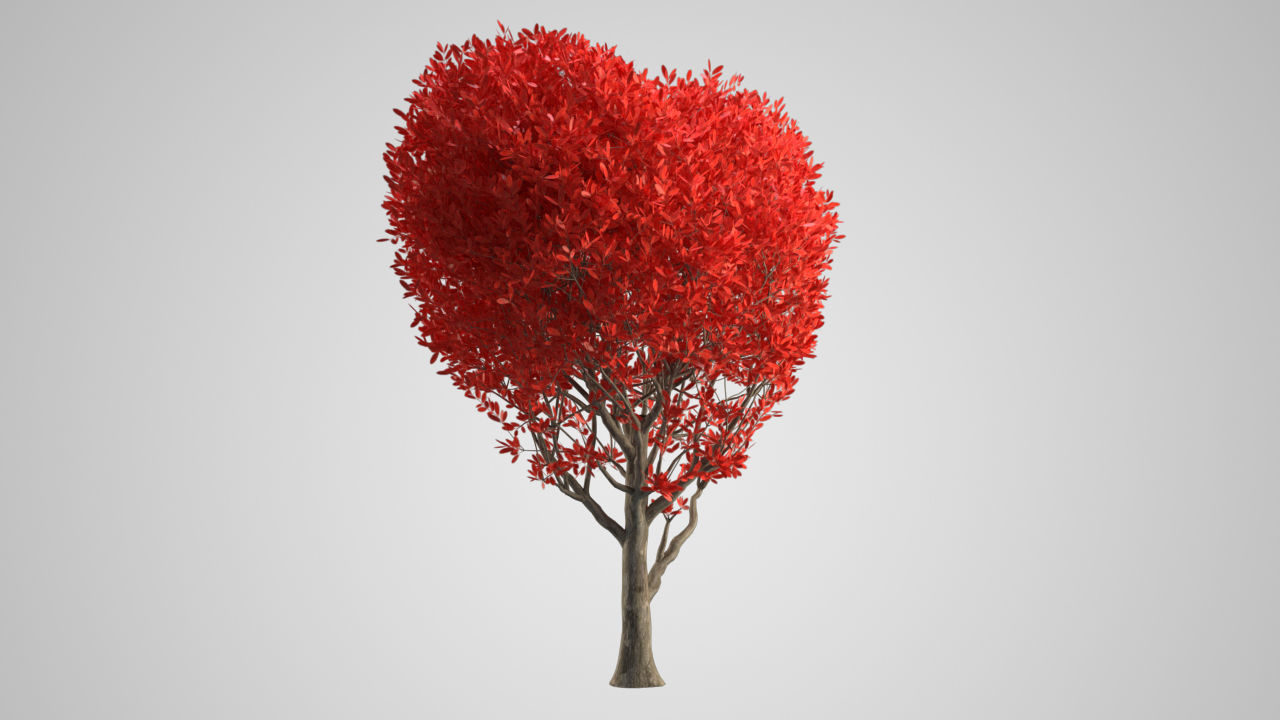 Valentine Heart Animated Tree 3D model_2