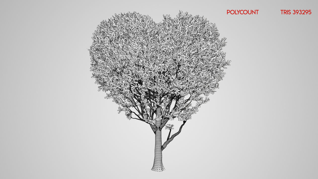Valentine Heart Animated Tree 3D model_4