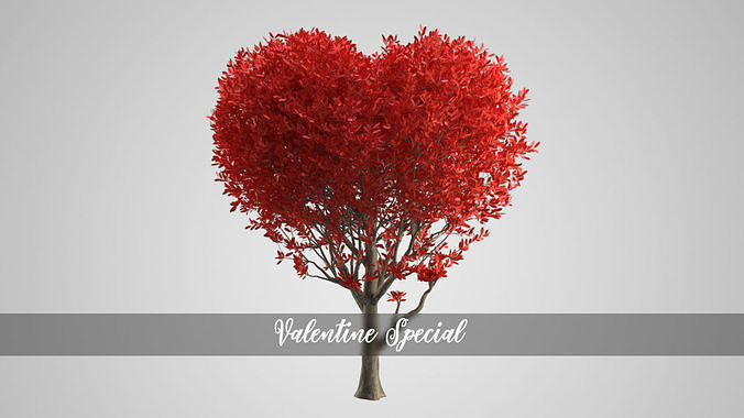 Valentine Heart Animated Tree 3D model