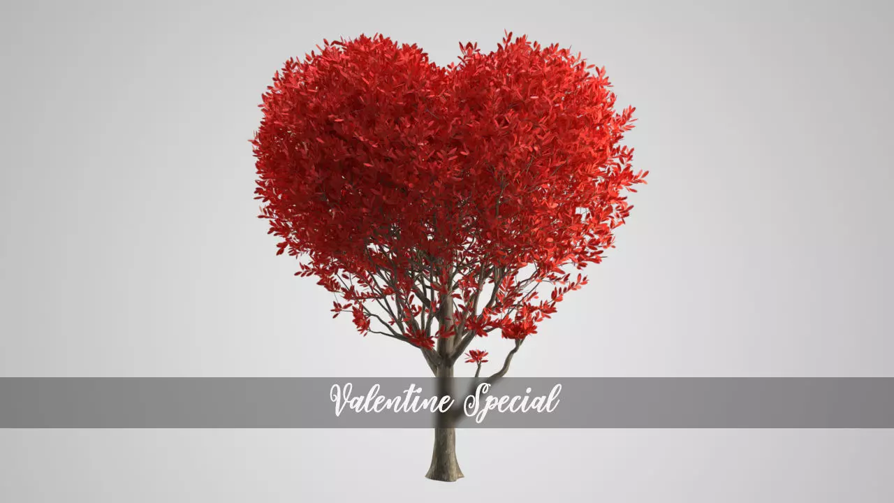 Valentine Heart Animated Tree 3D model_0