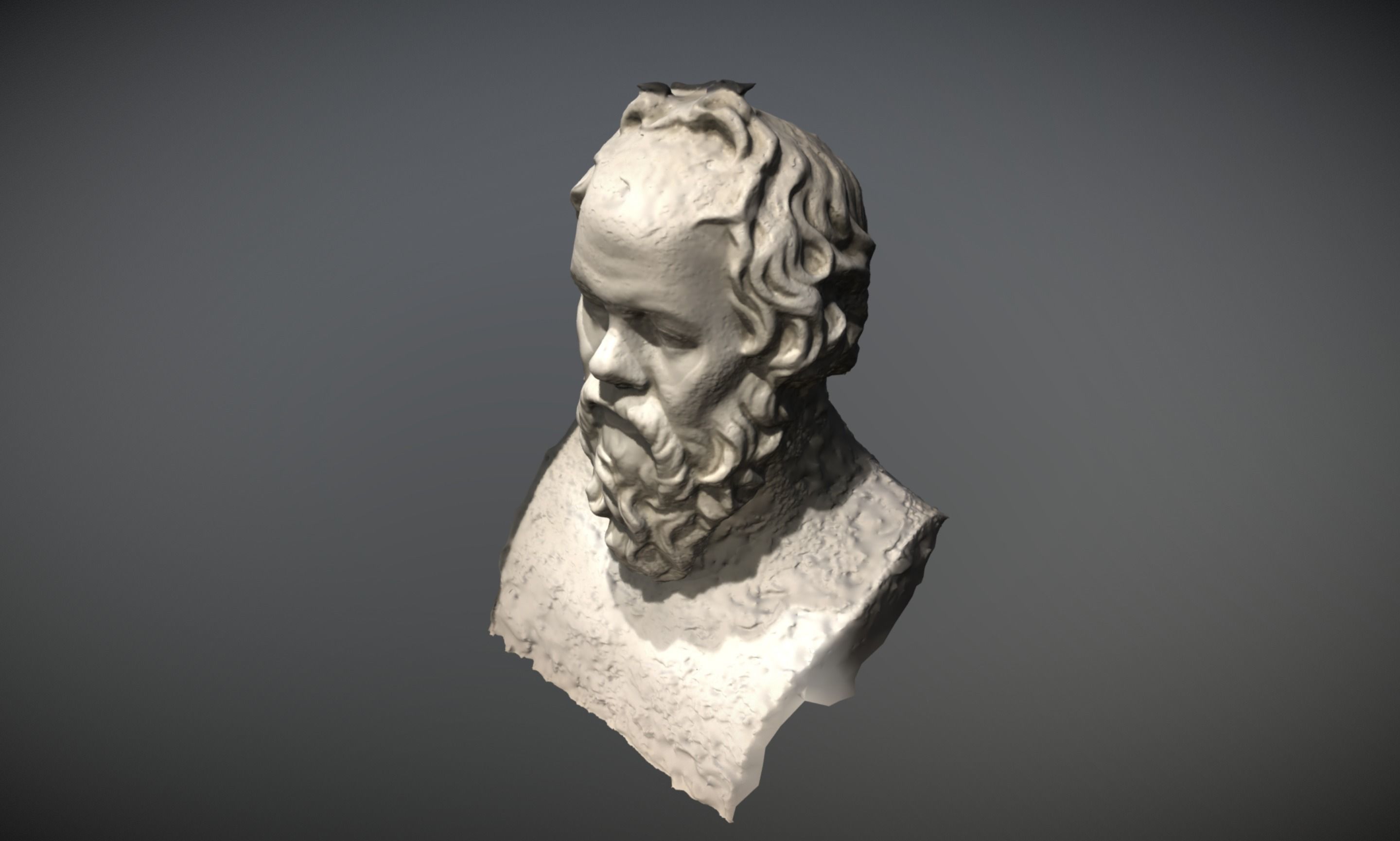 Socrates Statue Bust 3D scan raw photogrammetry 3D model_9