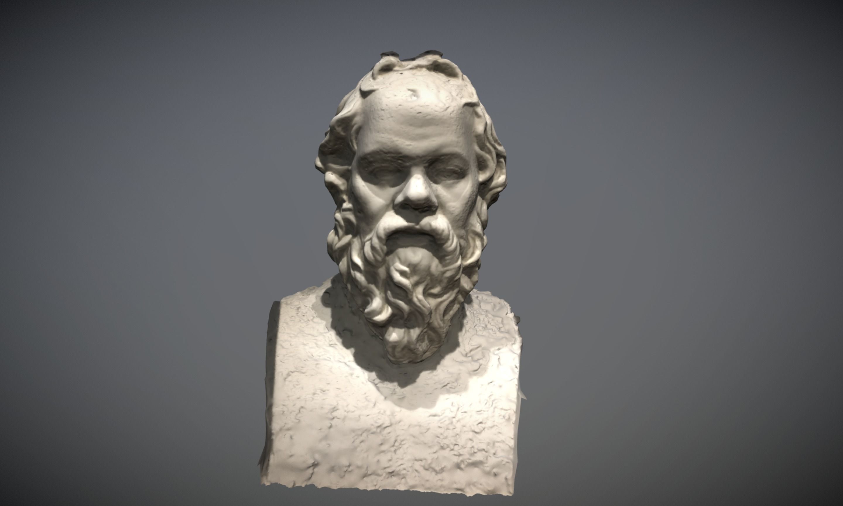 Socrates Statue Bust 3D scan raw photogrammetry 3D model_2