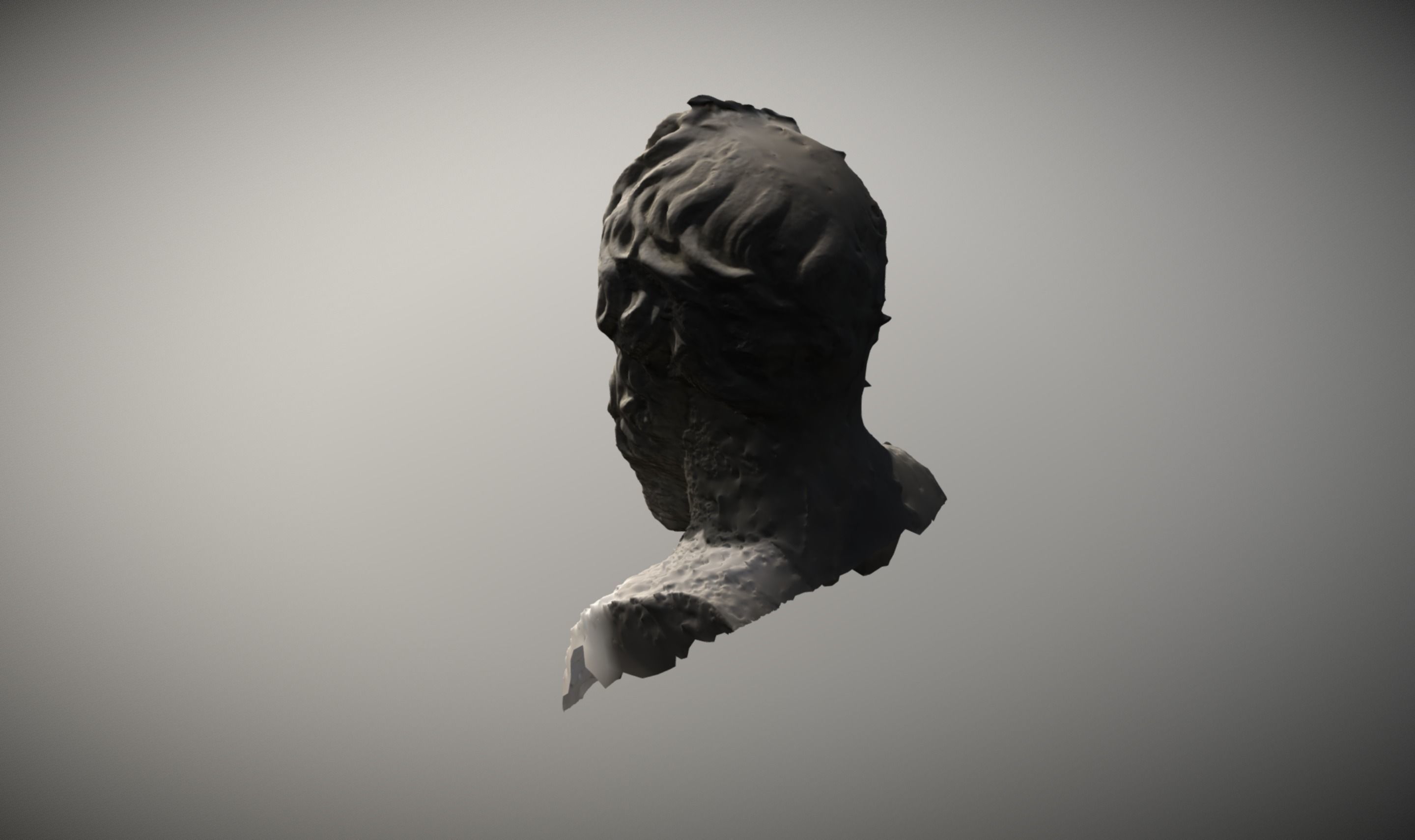 Socrates Statue Bust 3D scan raw photogrammetry 3D model_3