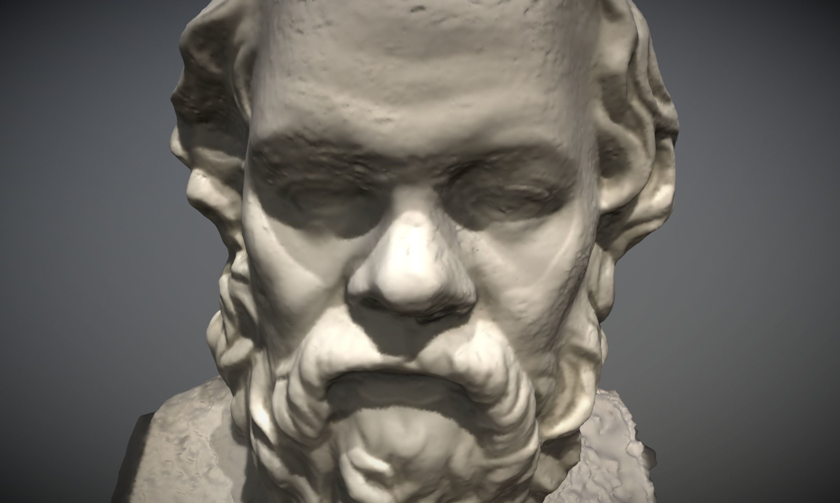 Socrates Statue Bust 3D scan raw photogrammetry 3D model_6