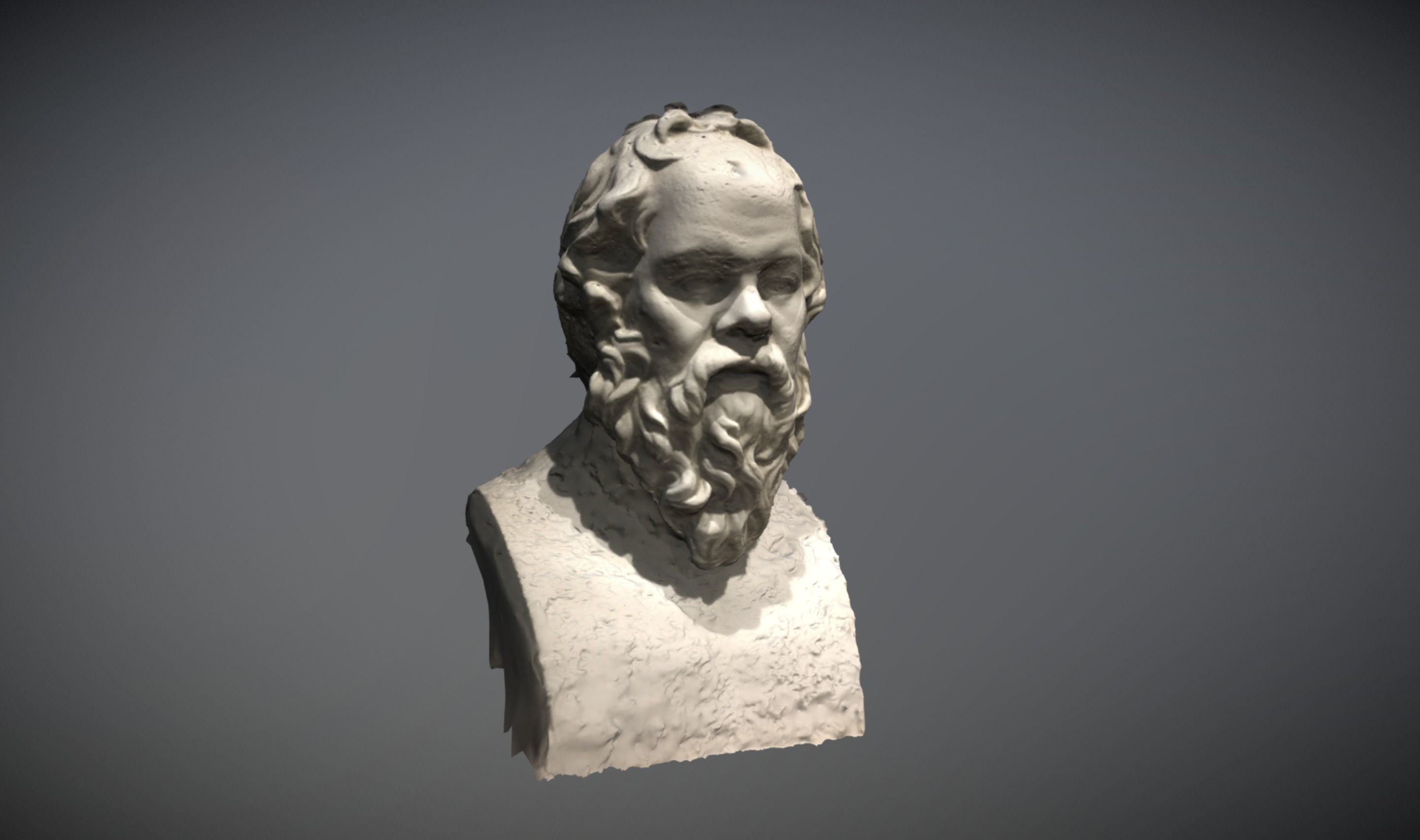 Socrates Statue Bust 3D scan raw photogrammetry 3D model_7