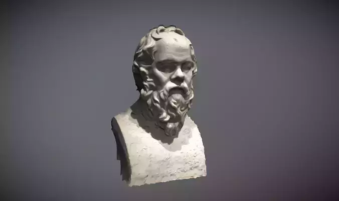 Socrates Statue Bust 3D scan raw photogrammetry