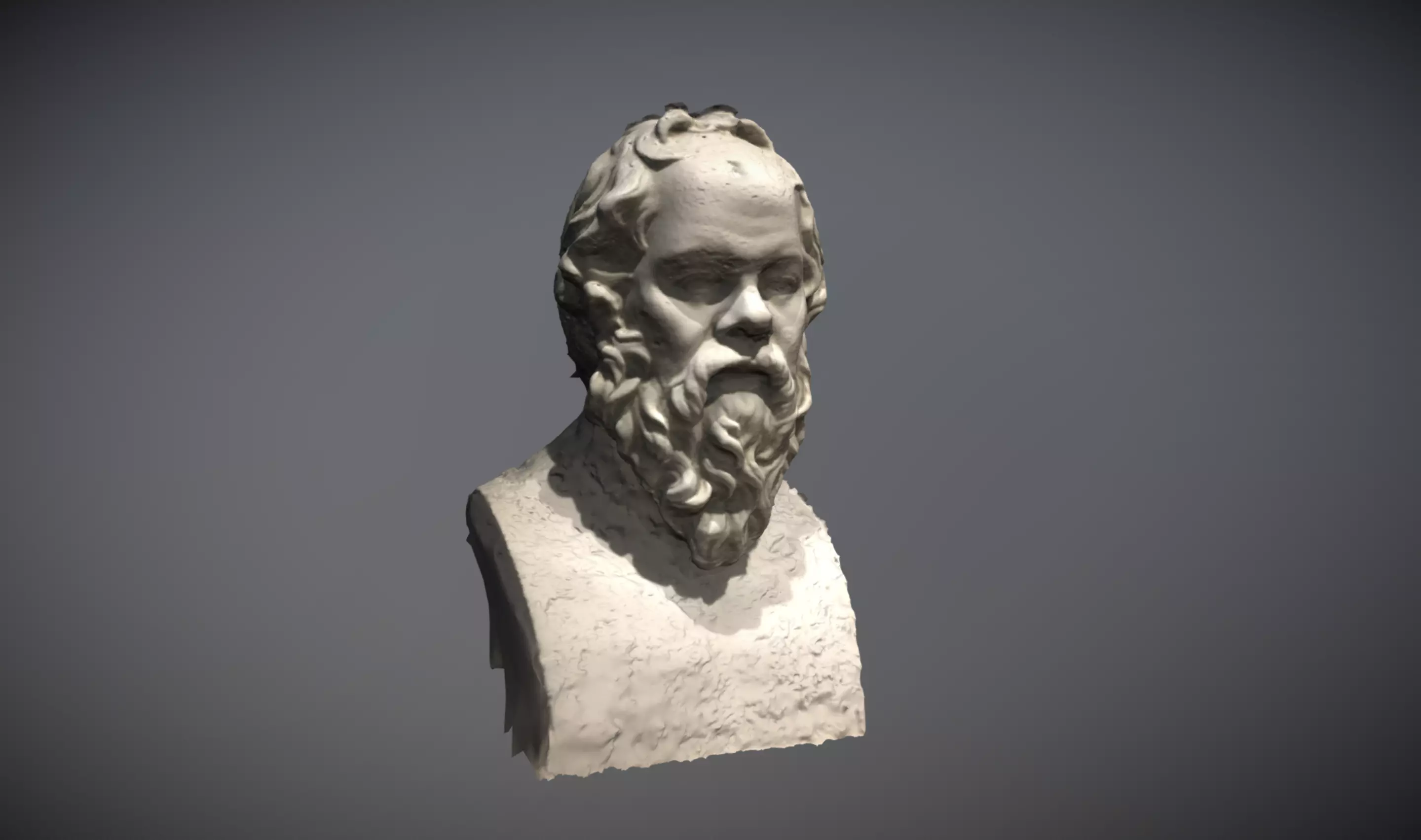 Socrates Statue Bust 3D scan raw photogrammetry 3D model_0