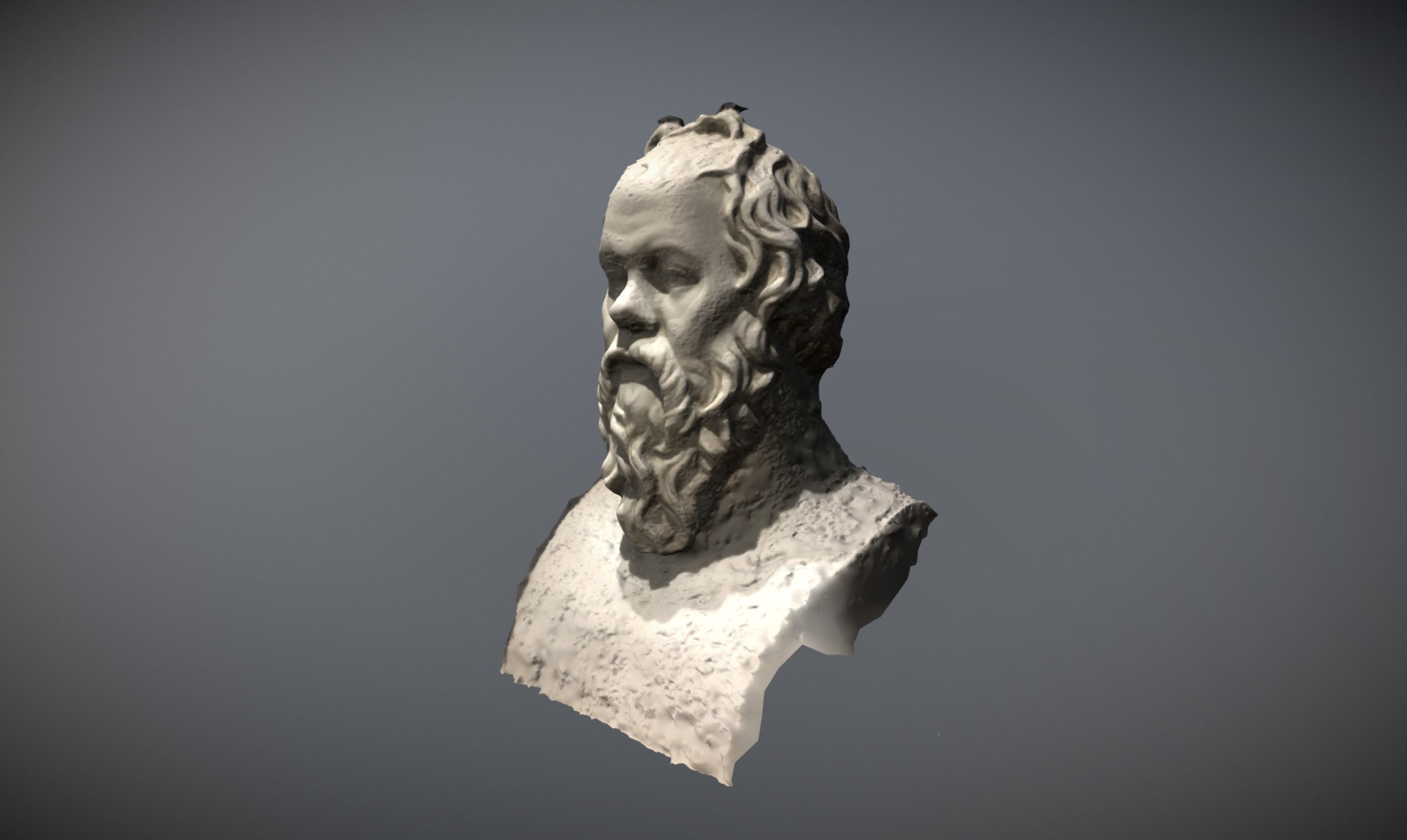 Socrates Statue Bust 3D scan raw photogrammetry 3D model_8
