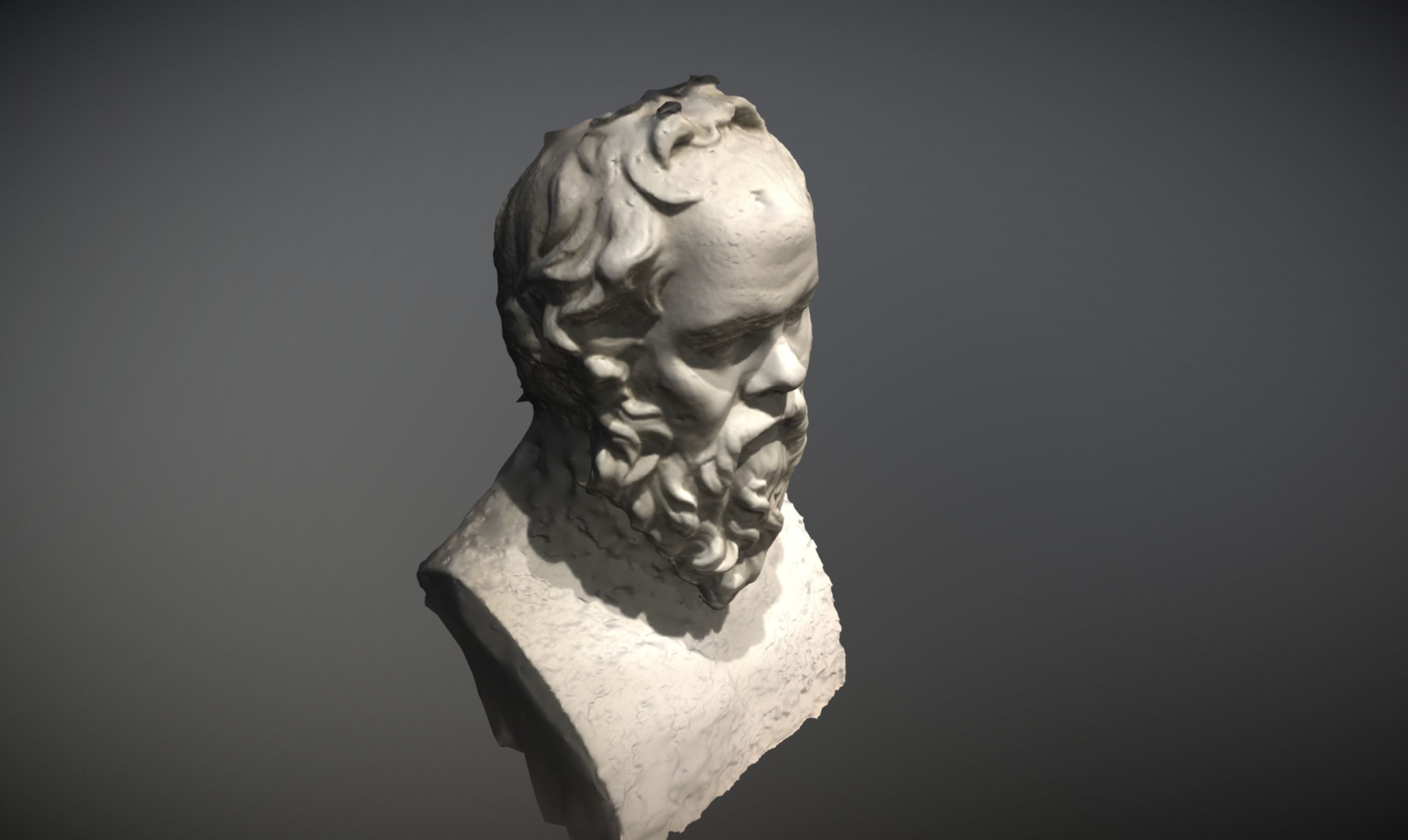 Socrates Statue Bust 3D scan raw photogrammetry 3D model_5