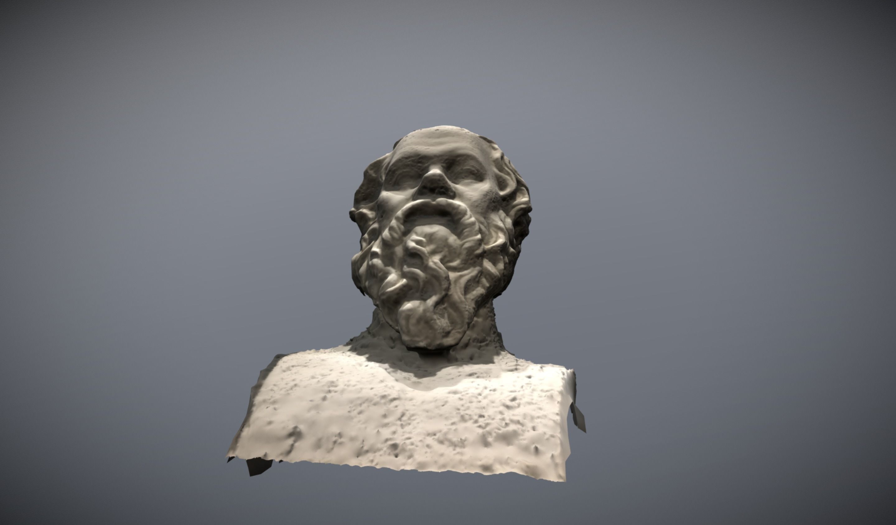 Socrates Statue Bust 3D scan raw photogrammetry 3D model_10
