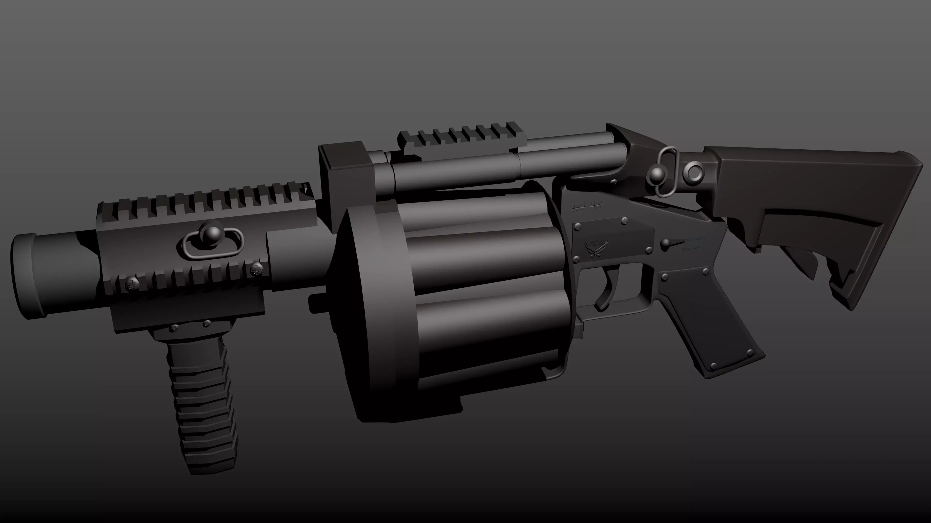 GrenadeLauncher gun Low-poly 3D model_0