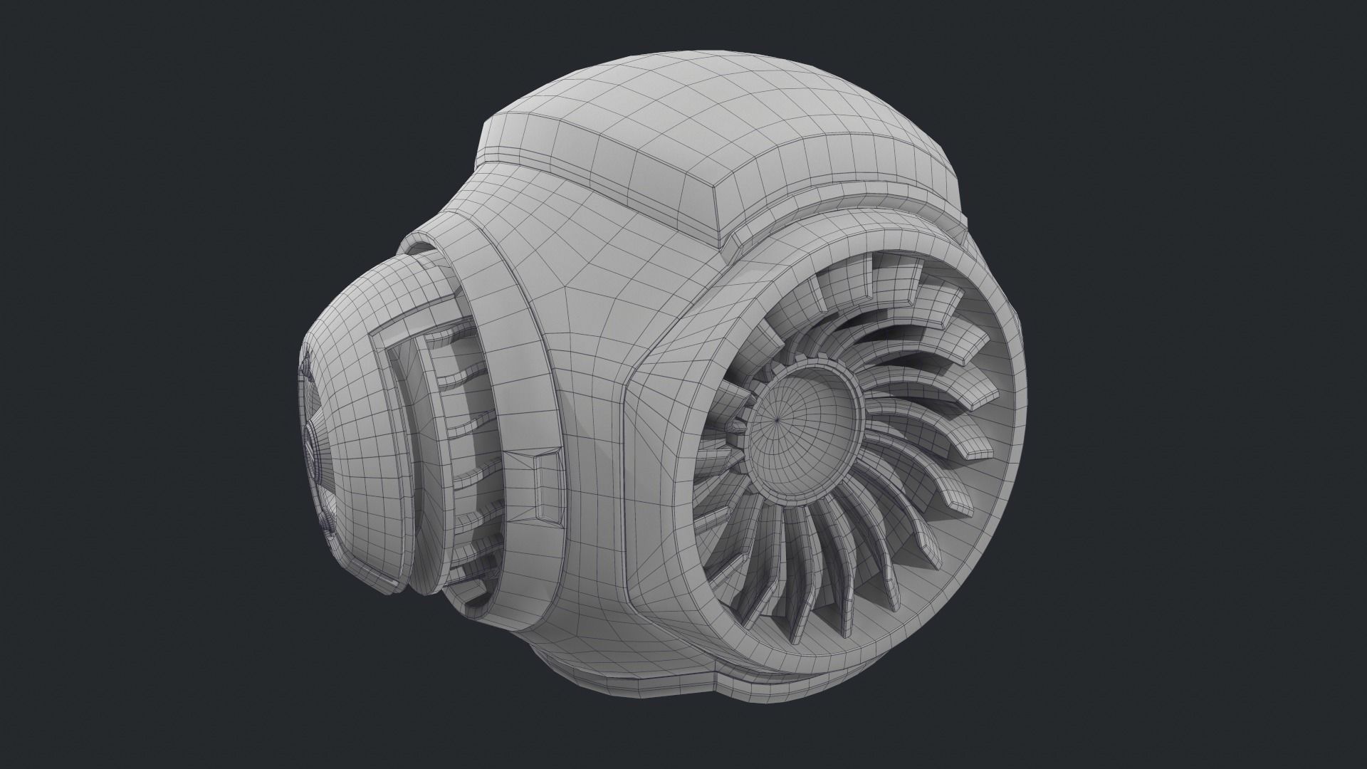 Robot Flyer Low-poly 3D model_10