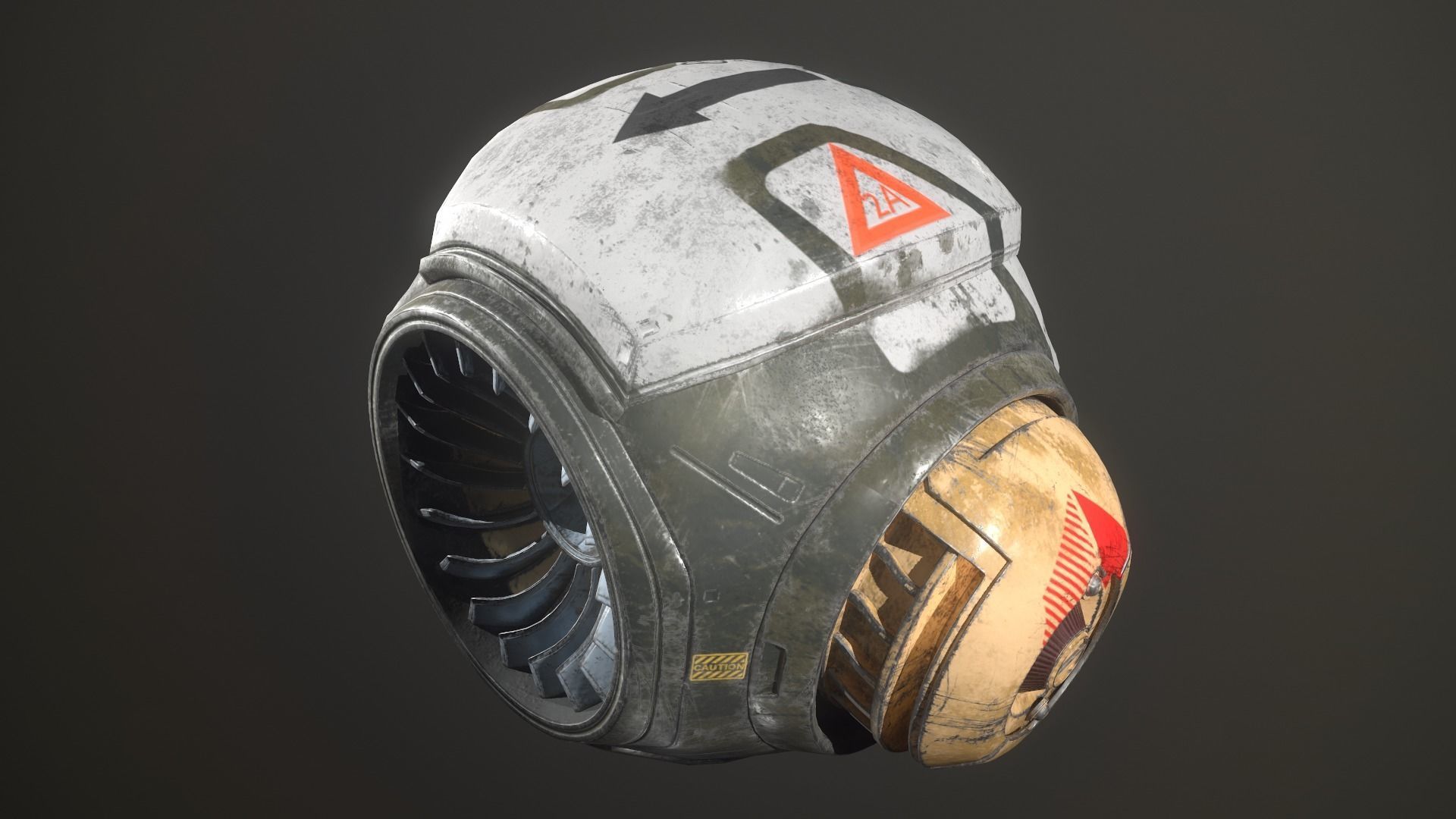 Robot Flyer Low-poly 3D model_5