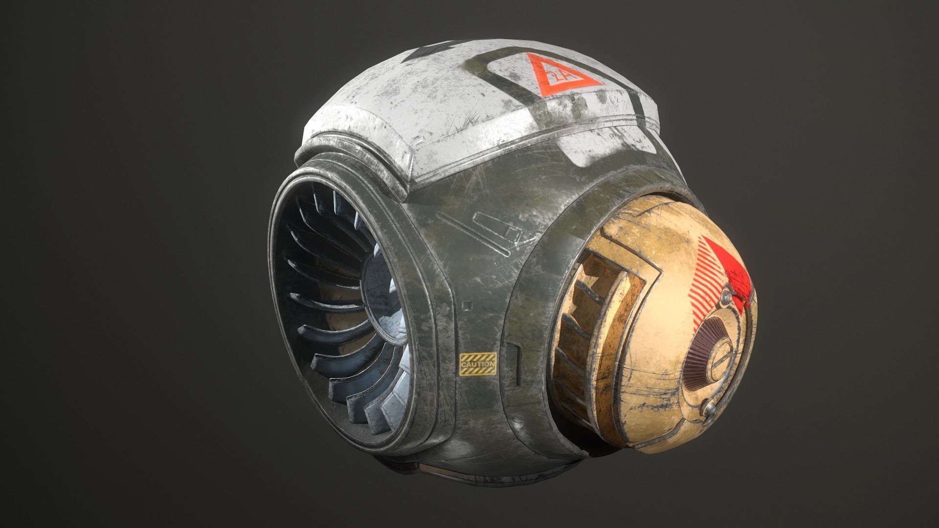 Robot Flyer Low-poly 3D model_4