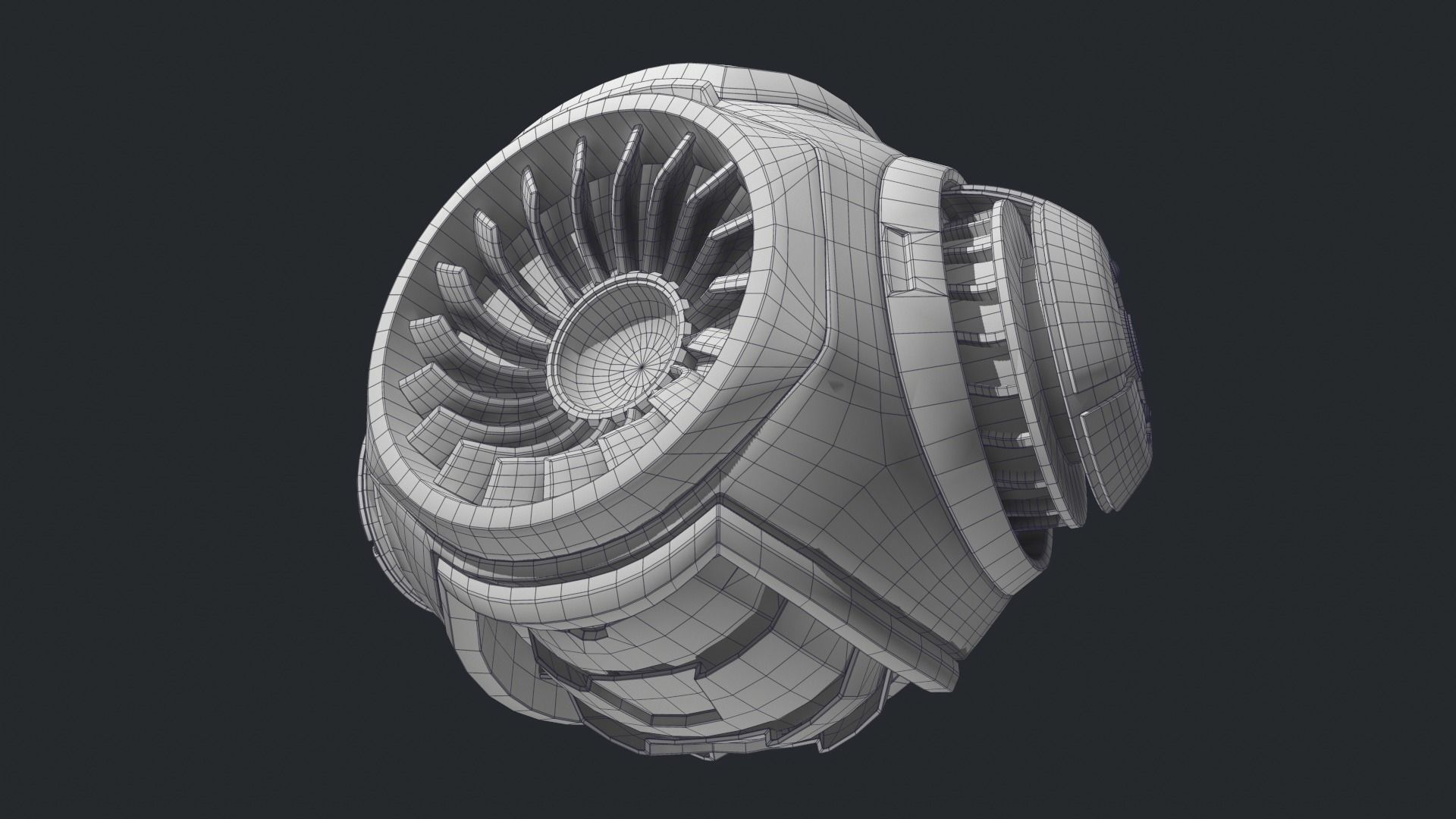 Robot Flyer Low-poly 3D model_8