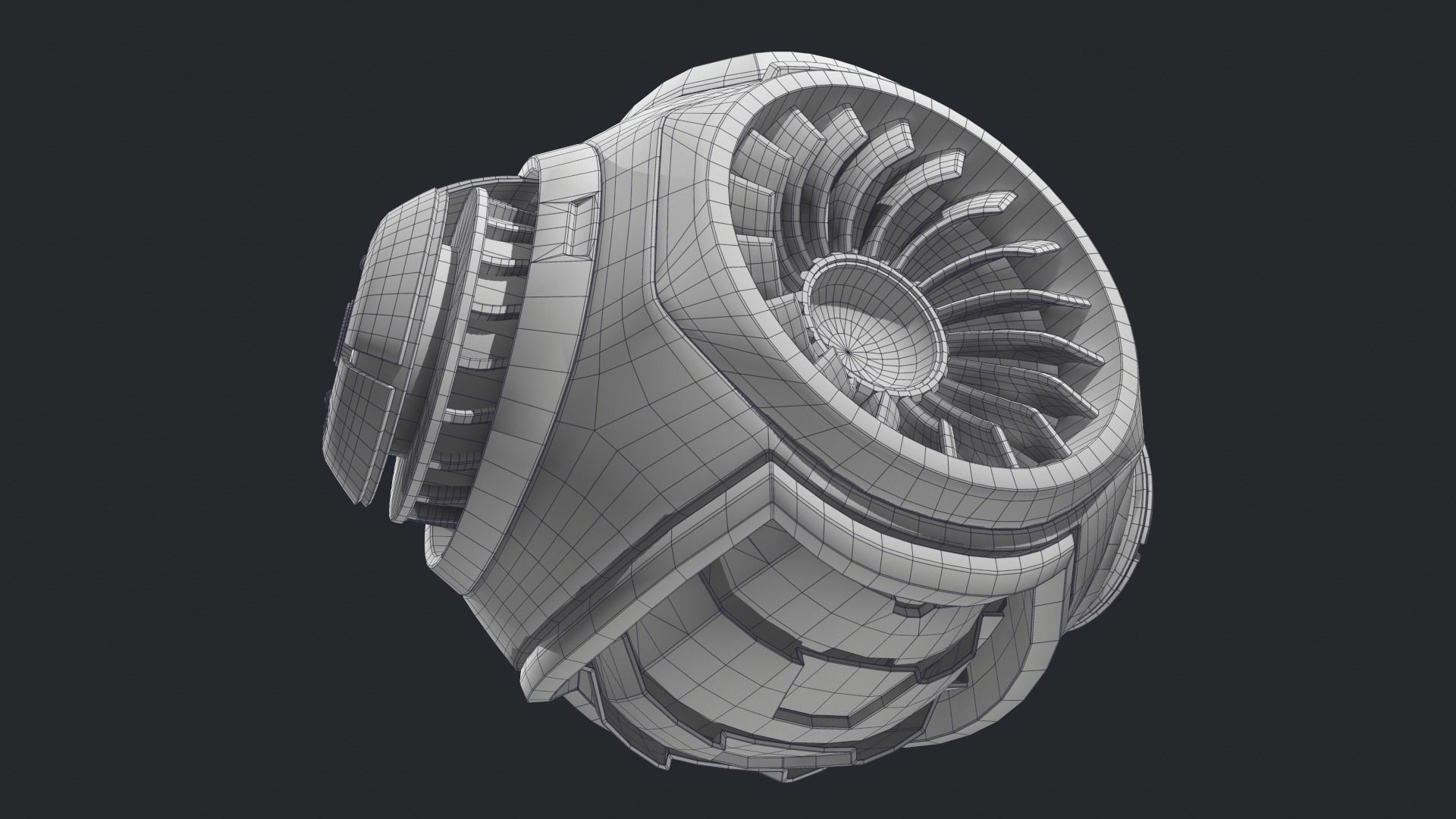 Robot Flyer Low-poly 3D model_9