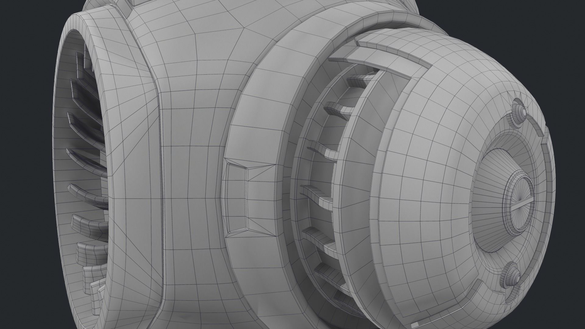 Robot Flyer Low-poly 3D model_13