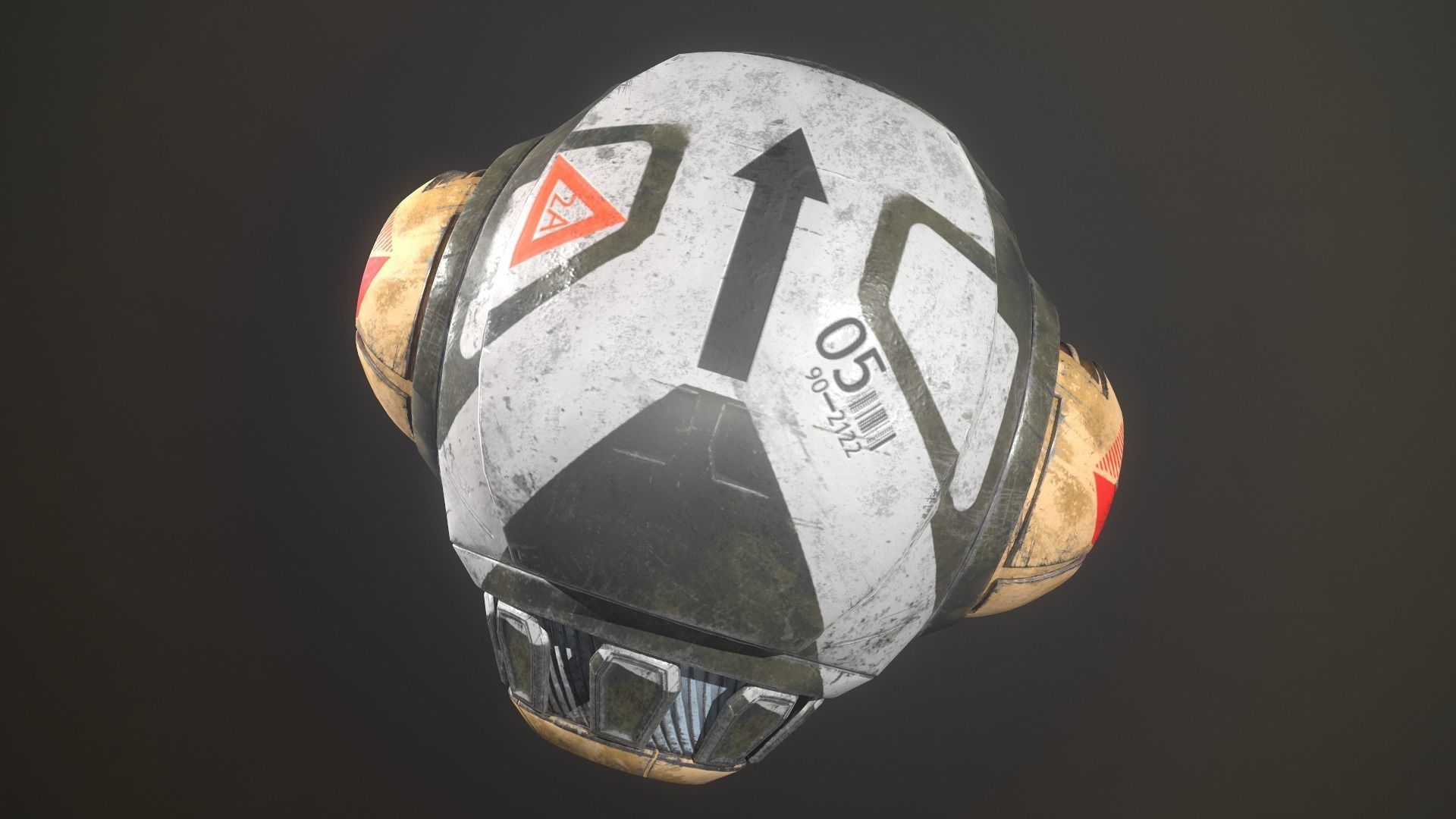 Robot Flyer Low-poly 3D model_7