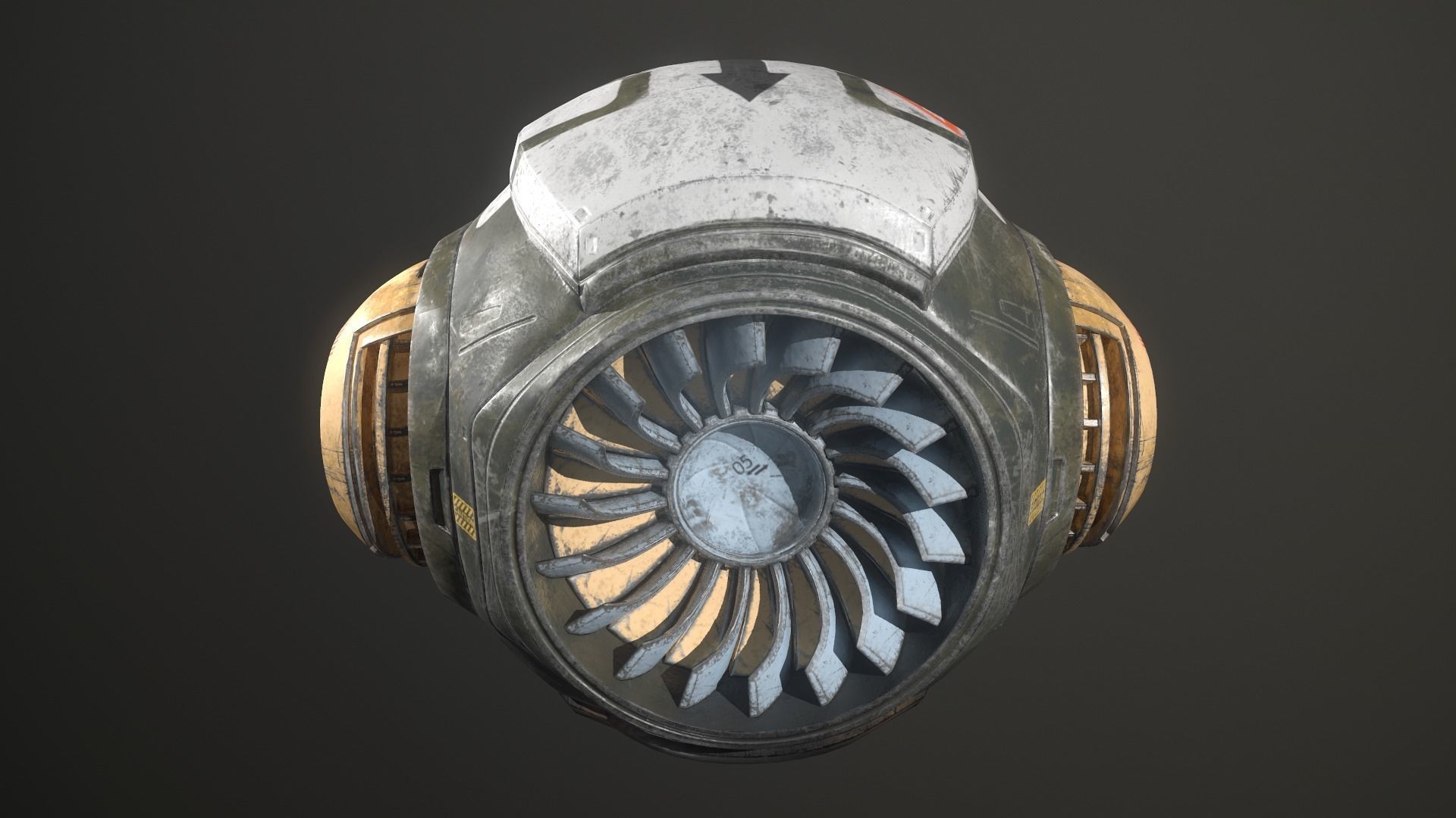 Robot Flyer Low-poly 3D model_2