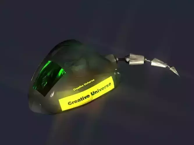 Creative Universe Tailed Spaceship Low-poly 3D model