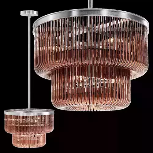 Restoration Hardware BETTINA CRYSTAL SMOKE GLASS  PENDANT PEWTER