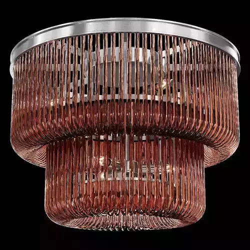 Restoration Hardware BETTINA CRYSTAL SMOKE  FLUSH MOUNT PEWTER