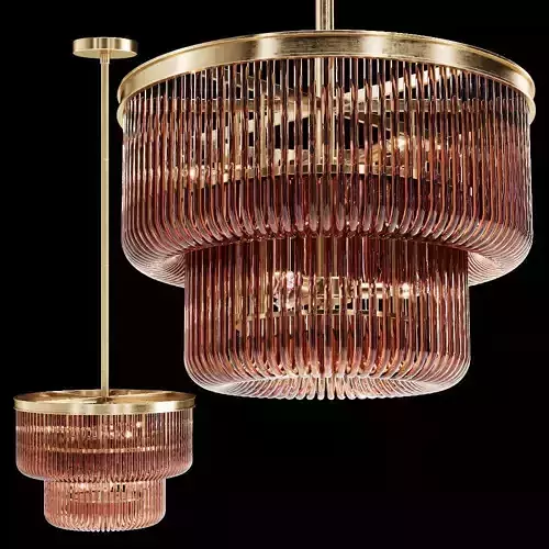 Restoration Hardware BETTINA CRYSTAL SMOKE GLASS PENDANT BRASS