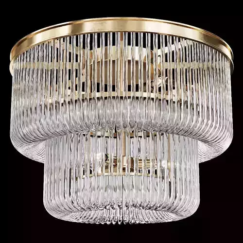 Restoration Hardware BETTINA CRYSTAL CLEAR FLUSH MOUNT BRASS