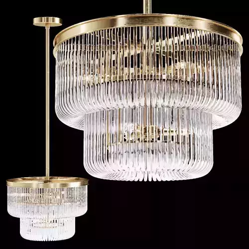 Restoration Hardware BETTINA CRYSTAL CLEAR GLASS PENDANT BRASS