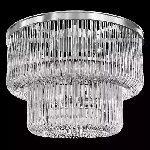 Restoration Hardware BETTINA CRYSTAL CLEAR  FLUSH MOUNT PEWTER