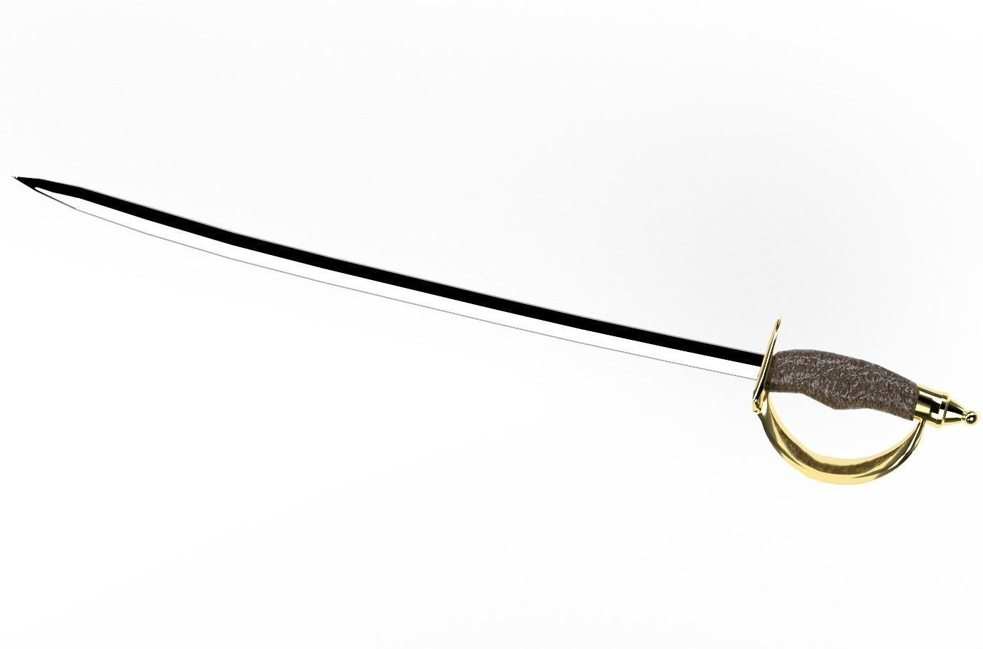 Cutlass Pirate Sword 3D print model_1