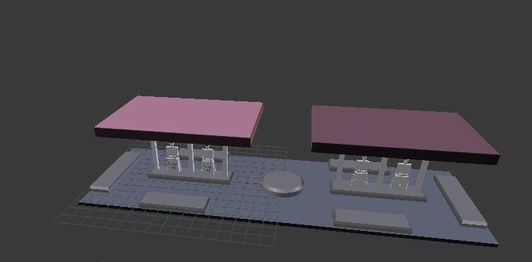 Petrol Station 3D model_11