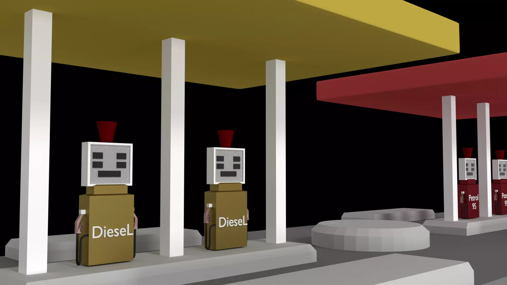 Petrol Station 3D model_0