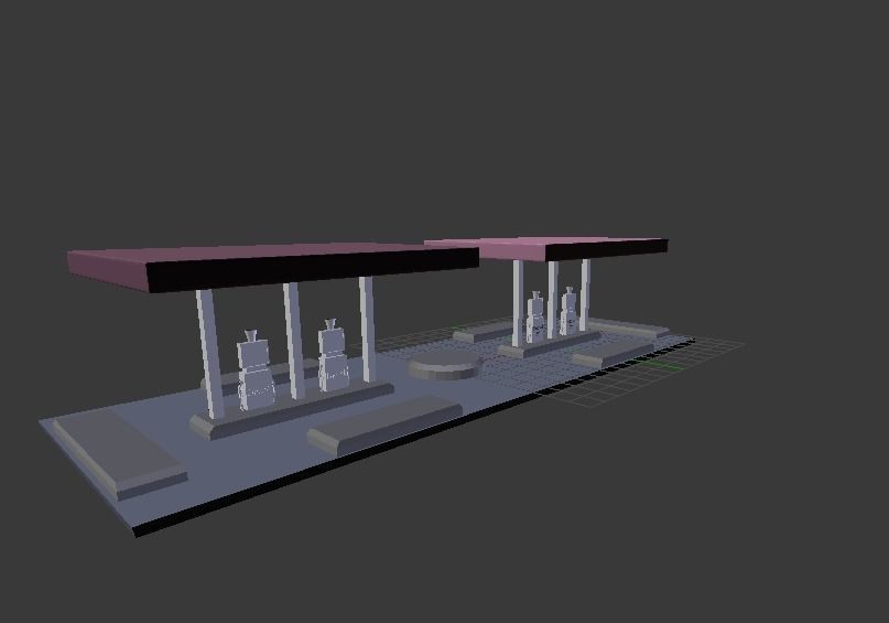 Petrol Station 3D model_9