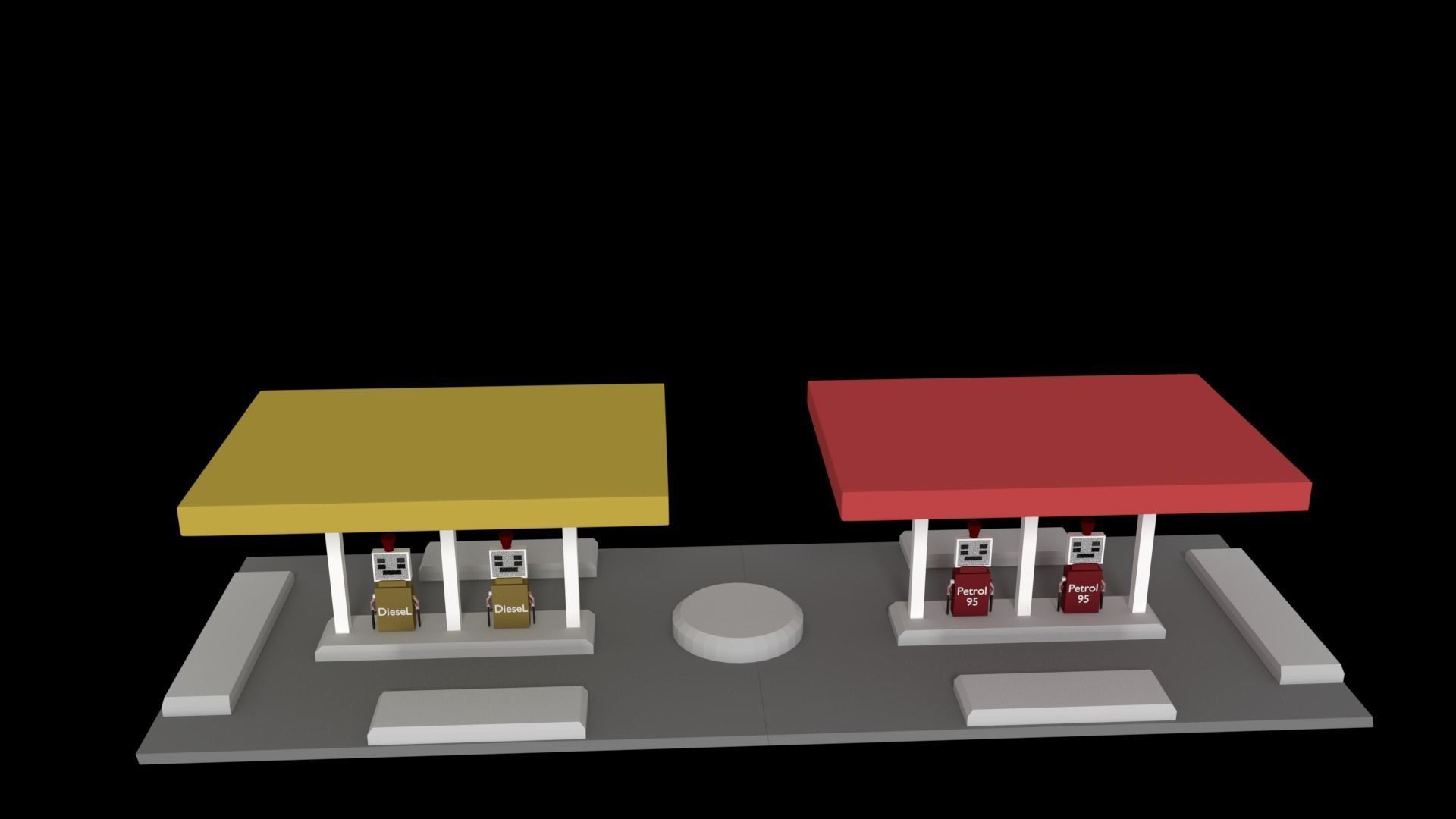 Petrol Station 3D model_3