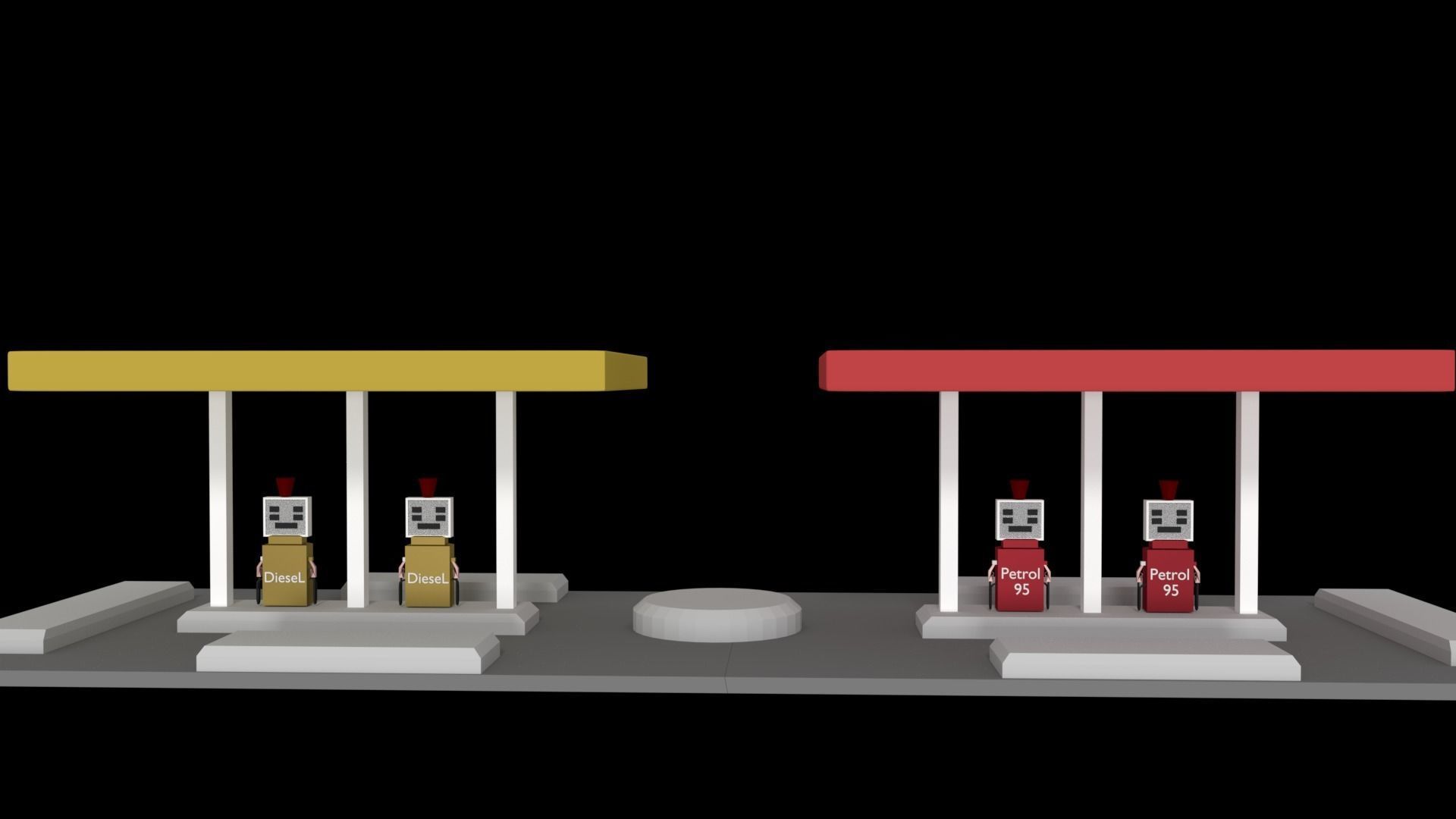 Petrol Station 3D model_2
