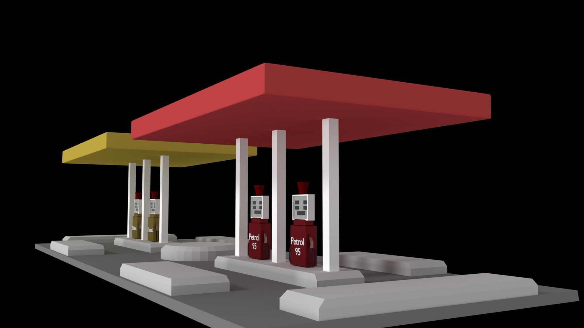 Petrol Station 3D model_1