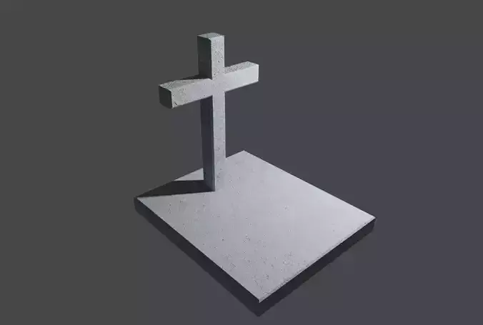Tomb Concrete - Cross - Graveyard - Printing
