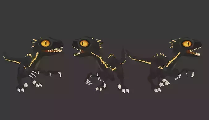 Low Poly IndoRaptor Animated