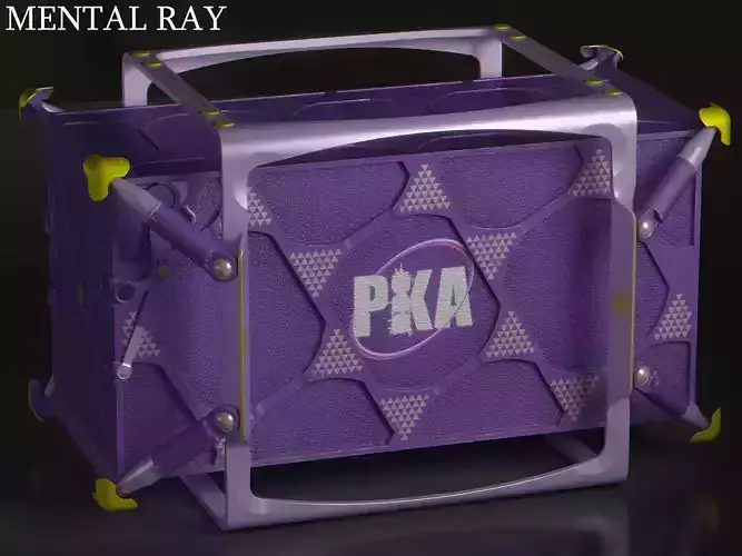 Futuristic dynamic dampening container Low-poly 3D model
